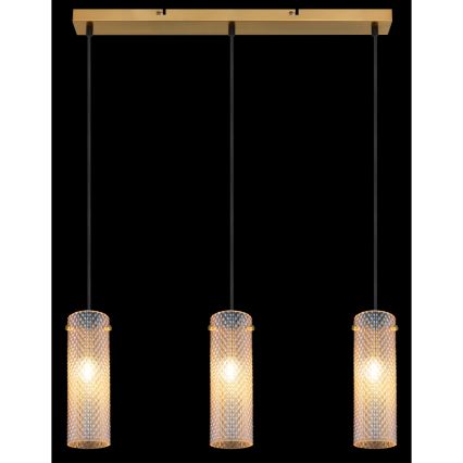 Globo - Candeeiro suspenso 3xE14/40W/230V dourado