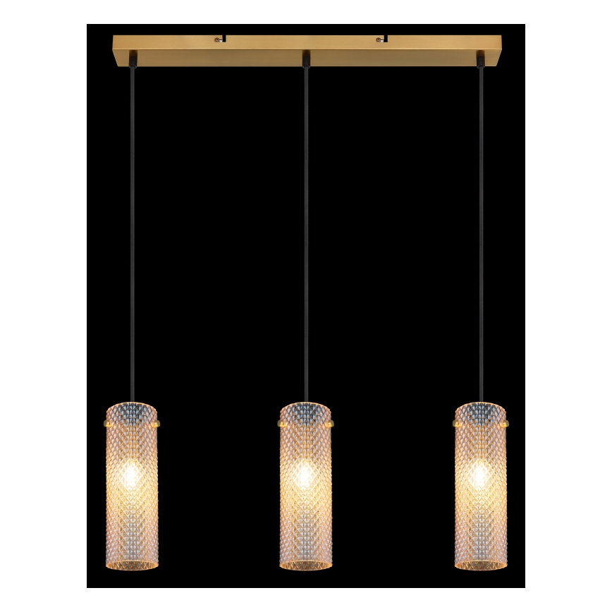 Globo - Candeeiro suspenso 3xE14/40W/230V dourado