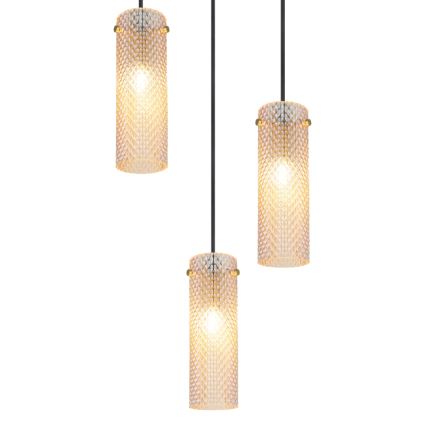 Globo - Candeeiro suspenso 3xE14/40W/230V dourado