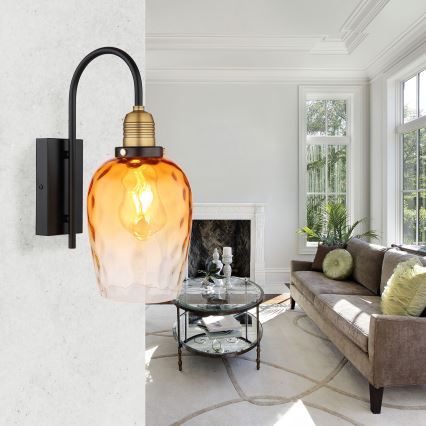 Globo - Candeeiro de parede 1xE27/60W/230V laranja