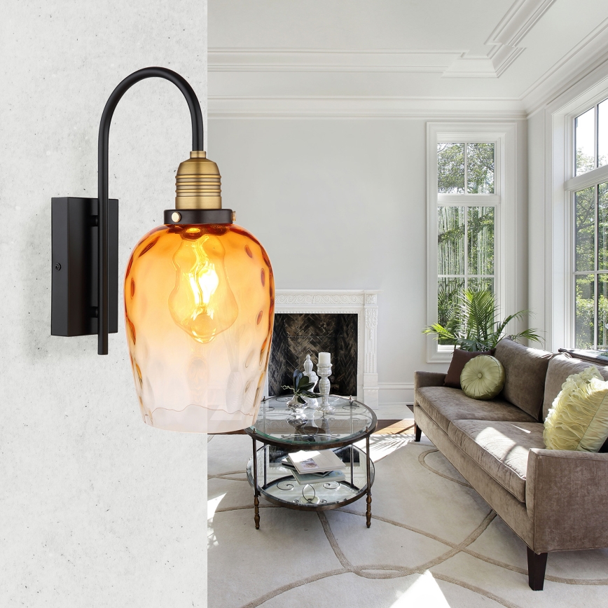 Globo - Candeeiro de parede 1xE27/60W/230V laranja