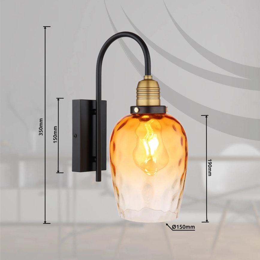 Globo - Candeeiro de parede 1xE27/60W/230V laranja