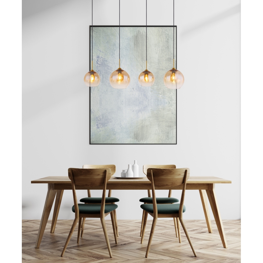 Globo - Lustre suspenso por cabo 4xE27/60W/230V latão