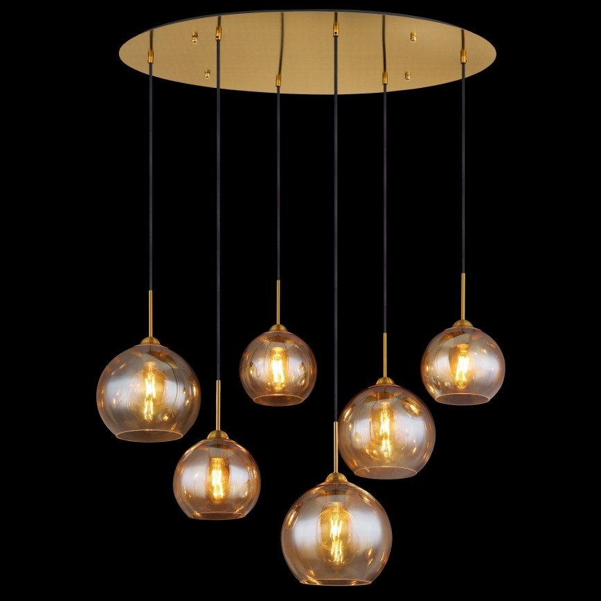Globo - Lustre suspenso por cabo 6xE27/60W/230V latão