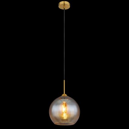 Globo - Lustre suspenso com cabo 1xE27/60W/230V latão