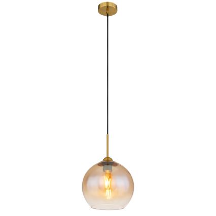 Globo - Lustre suspenso com cabo 1xE27/60W/230V latão