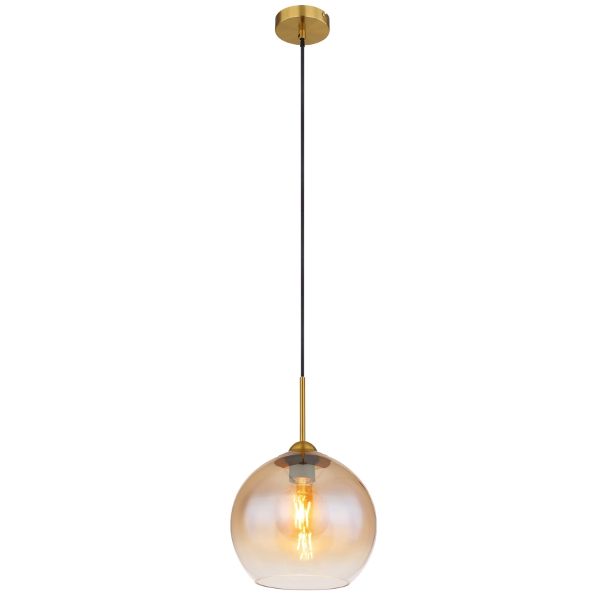 Globo - Lustre suspenso com cabo 1xE27/60W/230V latão