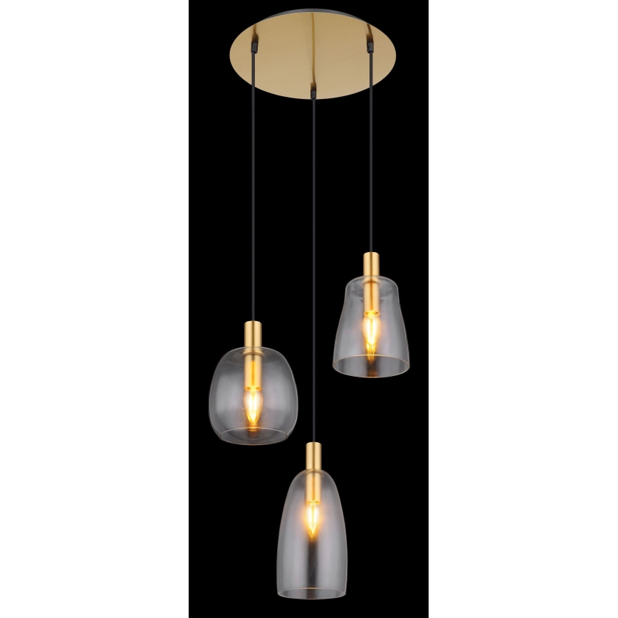 Globo - Candeeiro suspenso 3xE14/40W/230V diâmetro 43 cm latão