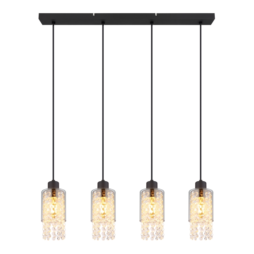 Globo - Candeeiro suspenso 4xE27/40W/230V preto