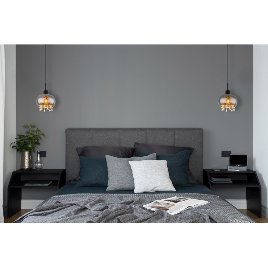 Globo - Candeeiro suspenso 1xE27/9W/230V diâmetro 21 cm preto