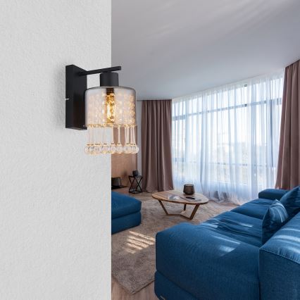 Globo - Candeeiro de parede 1xE27/60W/230V preto