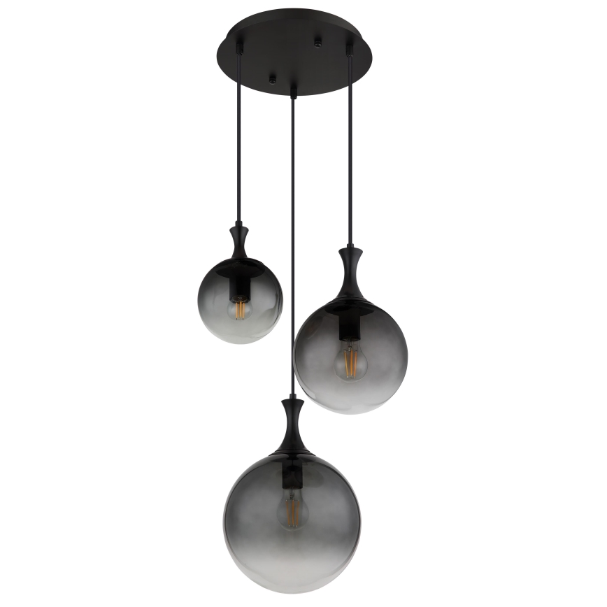 Globo - Candeeiro suspenso 3xE27/10W/230V diâmetro 48 cm preto