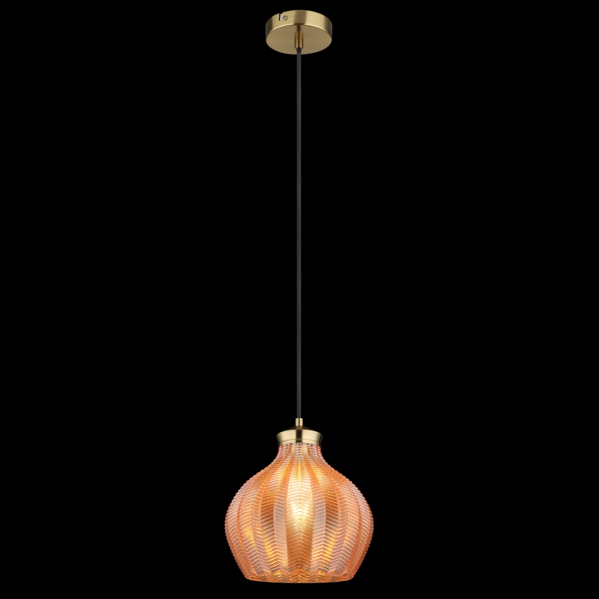 Globo - Lustre em cabo 1xE27/60W/230V Ø 22 cm dourado