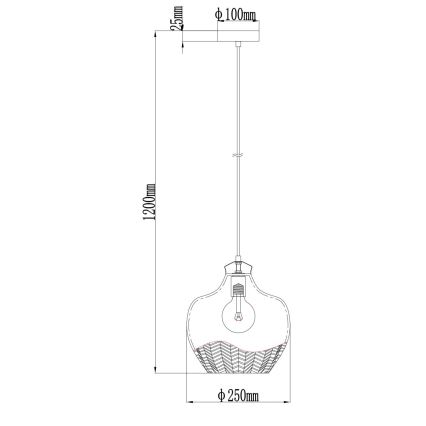 Globo - Candeeiro pendente em cabo 1xE27/60W/230V Ø 22 cm fumê