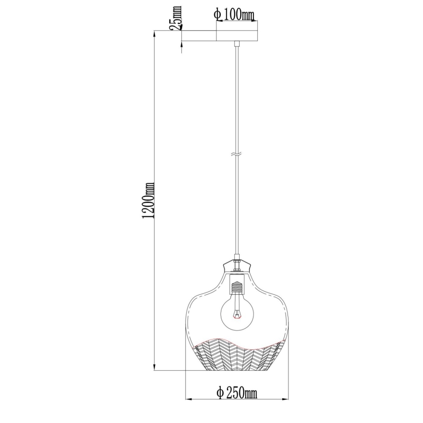 Globo - Candeeiro pendente em cabo 1xE27/60W/230V Ø 22 cm fumê