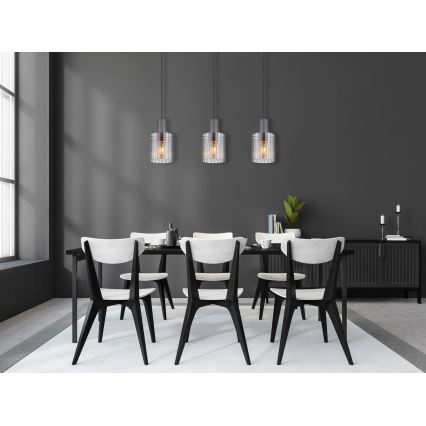 Globo - Candeeiro suspenso 3xE27/40W/230V cinzento