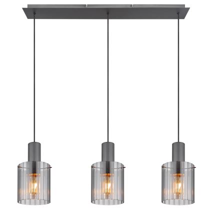 Globo - Candeeiro suspenso 3xE27/40W/230V cinzento