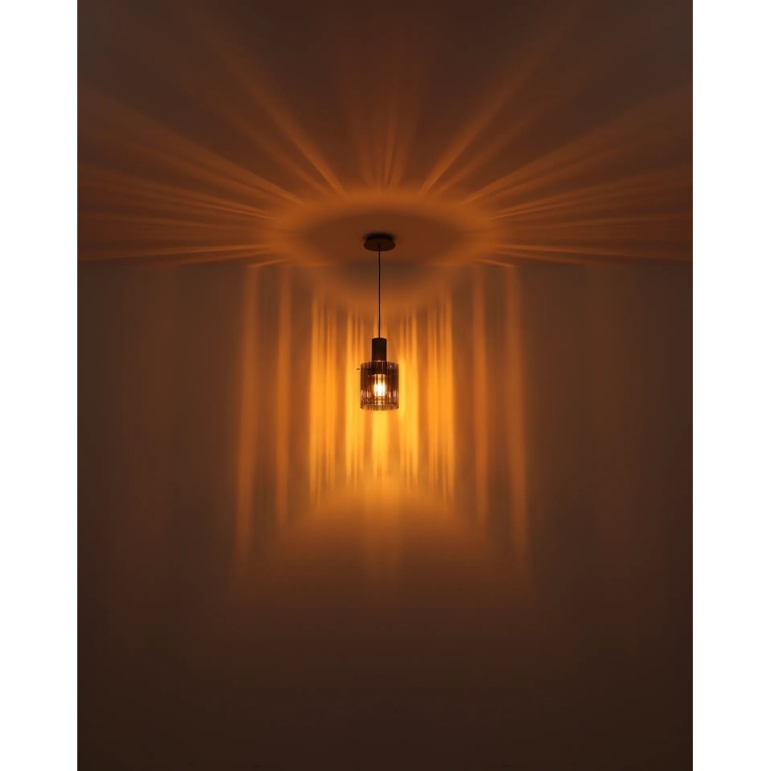 Globo - Candeeiro suspenso 1xE27/40W/230V diâmetro 18 cm castanho