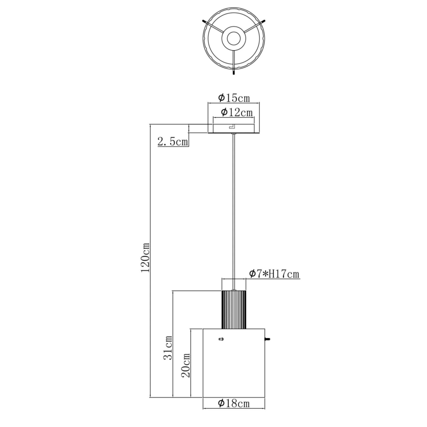 Globo - Candeeiro suspenso 1xE27/40W/230V diâmetro 18 cm branco