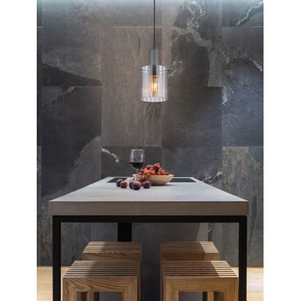 Globo - Candeeiro suspenso 1xE27/40W/230V diâmetro 18 cm cinzento