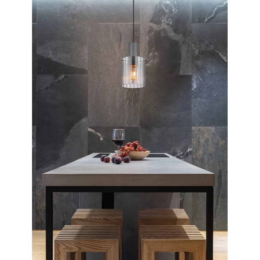 Globo - Candeeiro suspenso 1xE27/40W/230V diâmetro 18 cm cinzento