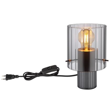 Globo - Candeeiro de mesa 1xE27/40W/230V diâmetro 14 cm cinzento