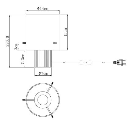 Globo - Candeeiro de mesa 1xE27/40W/230V diâmetro 14 cm cinzento
