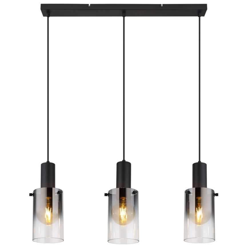 Globo - Candeeiro suspenso 3xE27/40W/230V preto
