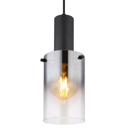 Globo - Candeeiro suspenso 1xE27/40W/230V diâmetro 12,5 cm preto