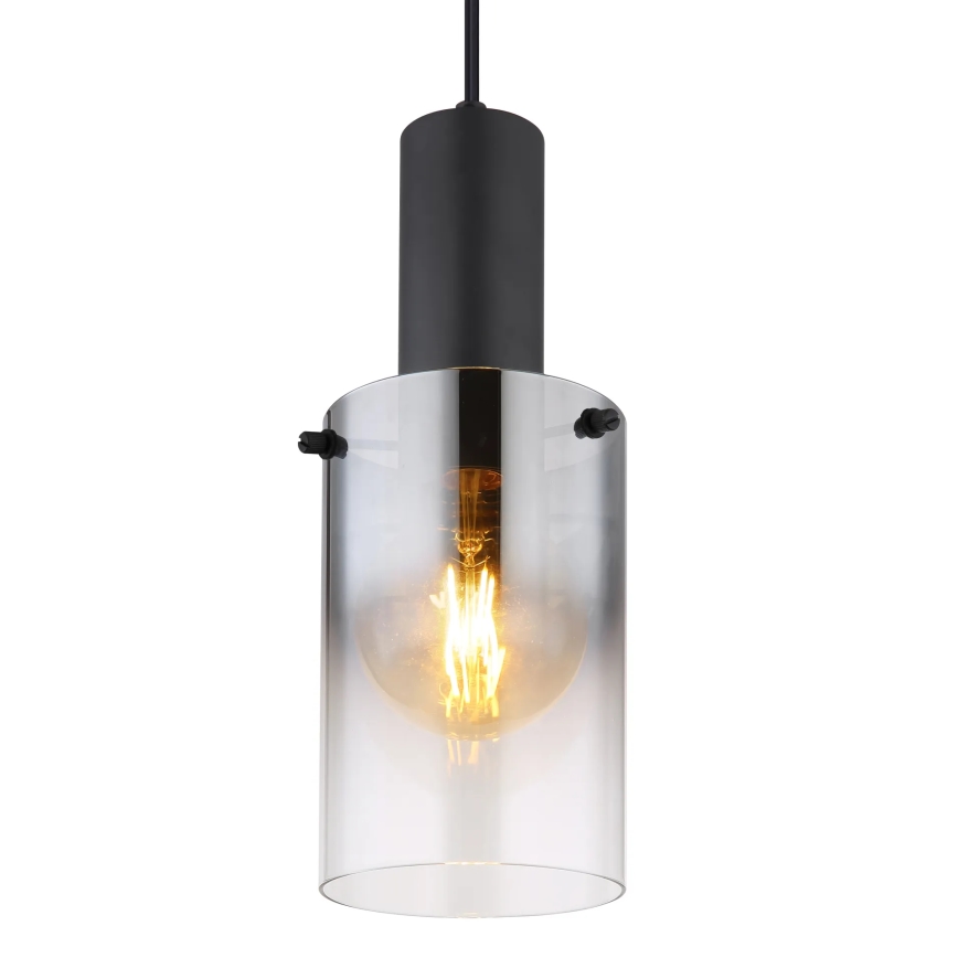 Globo - Candeeiro suspenso 1xE27/40W/230V diâmetro 12,5 cm preto