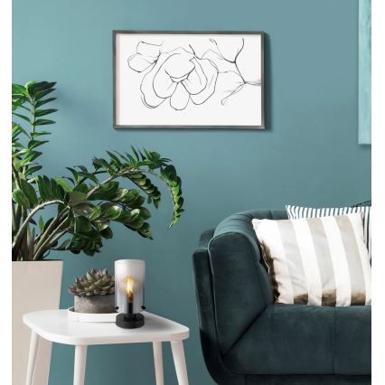 Globo - Candeeiro de mesa 1xE27/40W/230V diâmetro 12,5 cm preto