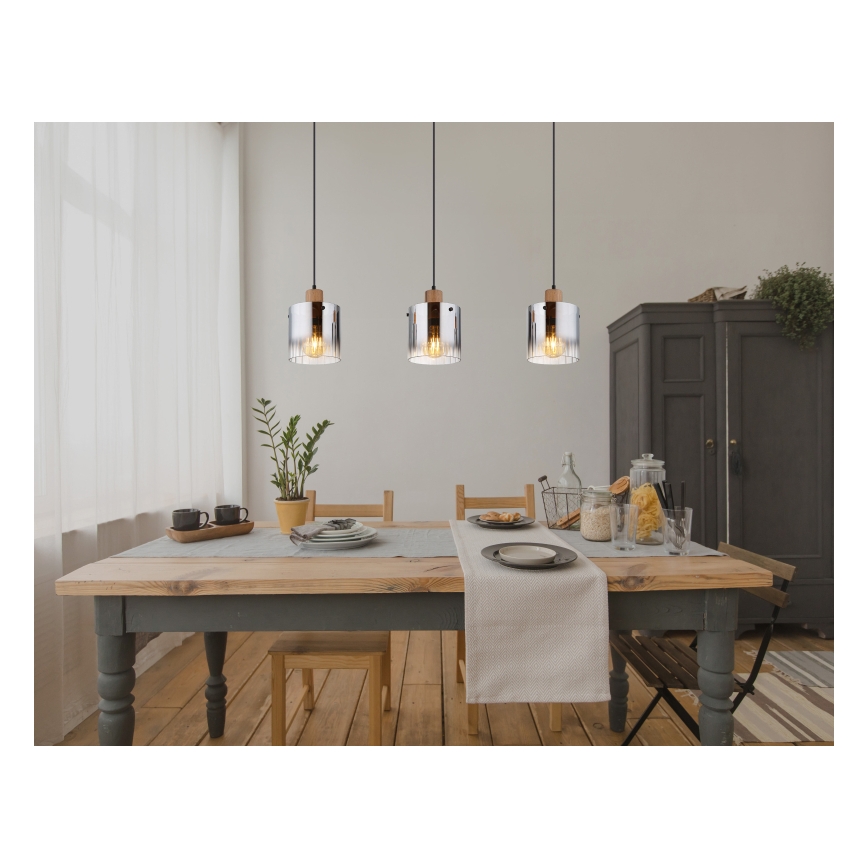 Globo - Lustre suspenso por cabo 3xE27/60W/230V