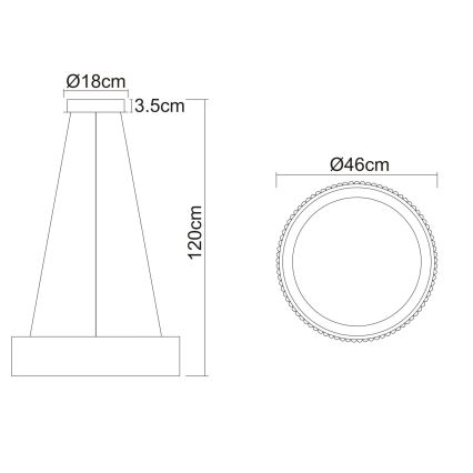 Globo - Lustre LED suspenso por cabo LED/45W/230V 2700/4000/6000K Ø 46 cm branco