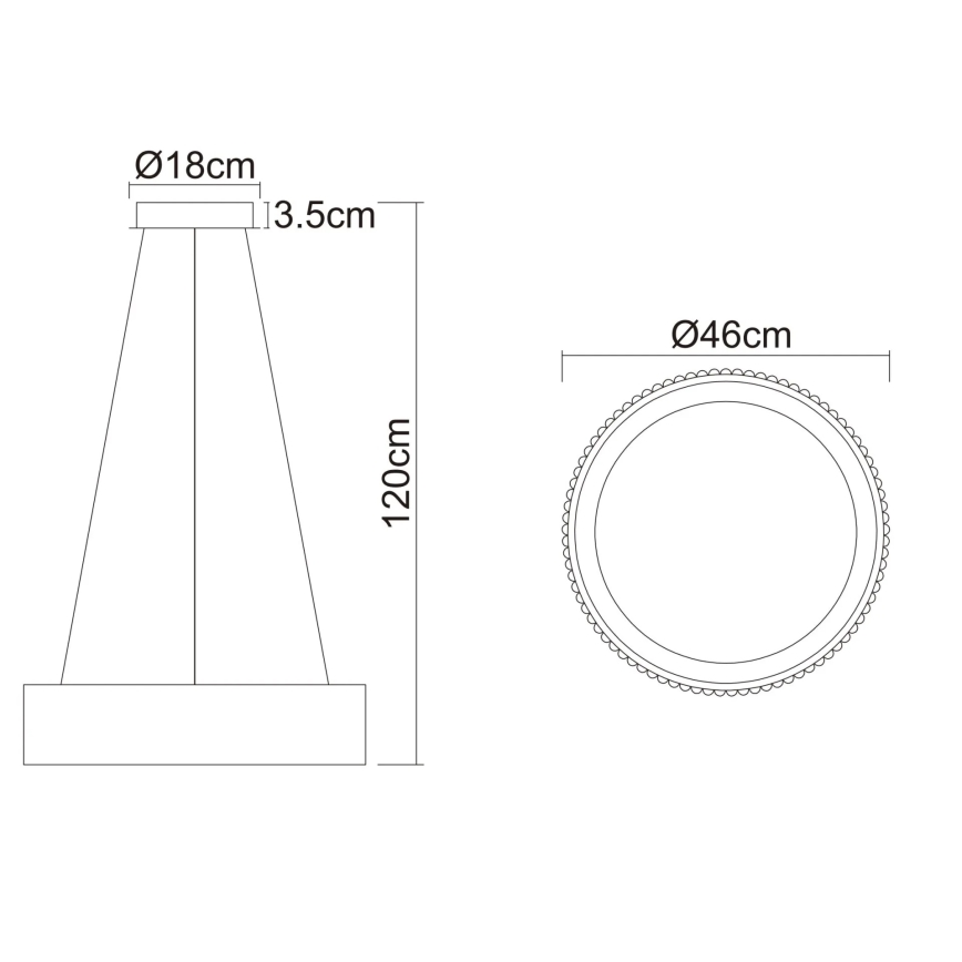 Globo - Lustre LED suspenso por cabo LED/45W/230V 2700/4000/6000K Ø 46 cm branco