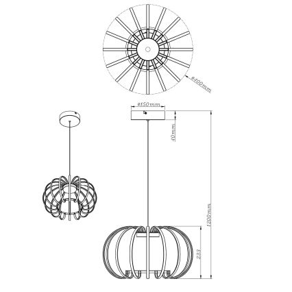 Globo - Lustre LED dimerizável suspenso por cabo LED/40W/230V 3000K preto