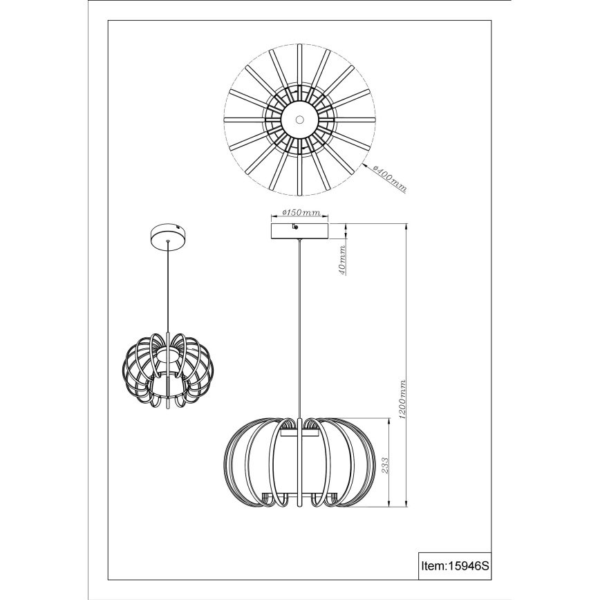 Globo - Lustre LED regulável suspenso por cabo LED/40W/230V 3000K