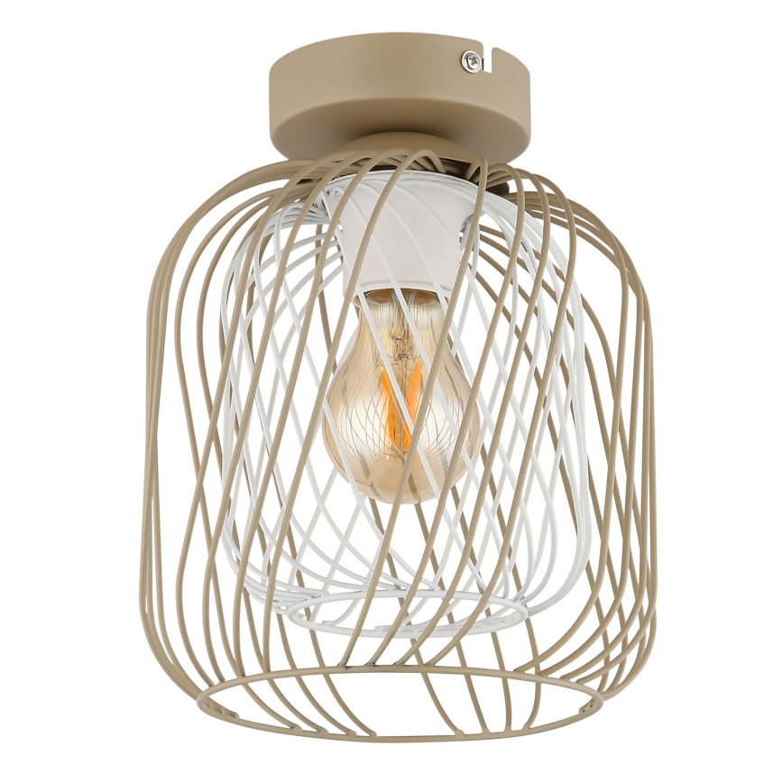 Globo - Candeeiro de tecto 1xE27/40W/230V Ø 18 cm bege/branco