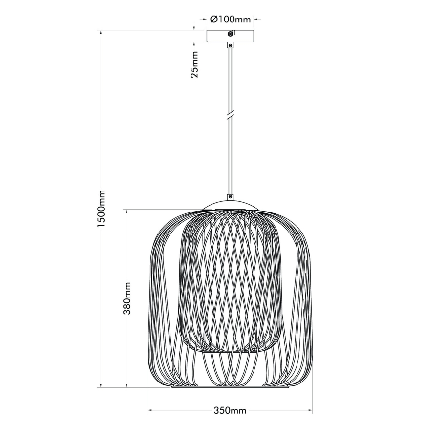 Globo - Pendente em cabo 1x E27/40W/230V Ø 35 cm bege/branco