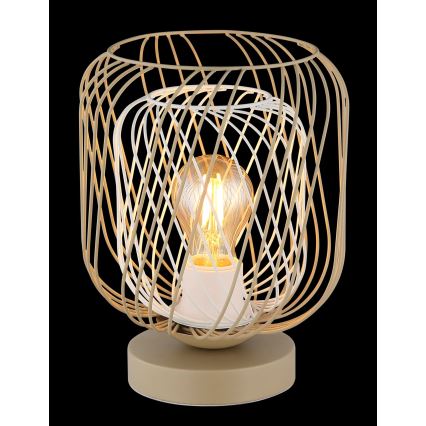 Globo - Candeeiro de mesa 1xE27/40W/230V bege/branco