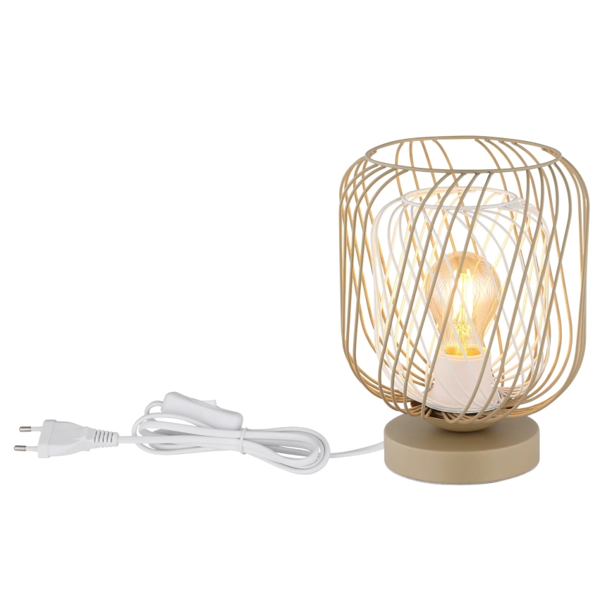 Globo - Candeeiro de mesa 1xE27/40W/230V bege/branco