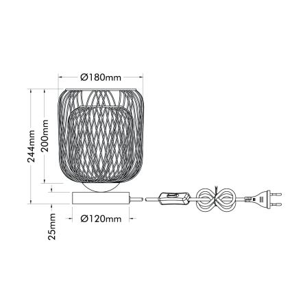 Globo - Candeeiro de mesa 1xE27/40W/230V bege/branco