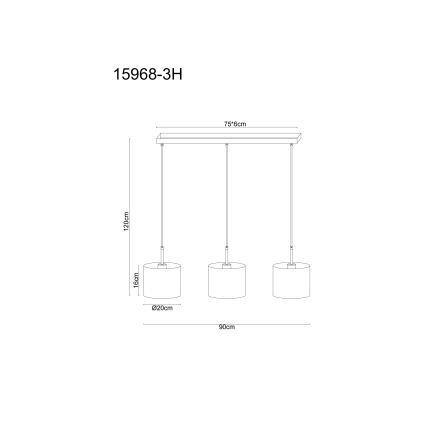 Globo - Lustre suspenso por cabo 3xE27/40W/230V