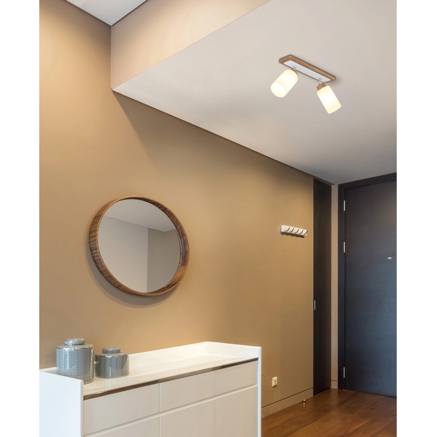 Globo - Candeeiro com focos 2xE27/60W/230V carvalho/branco