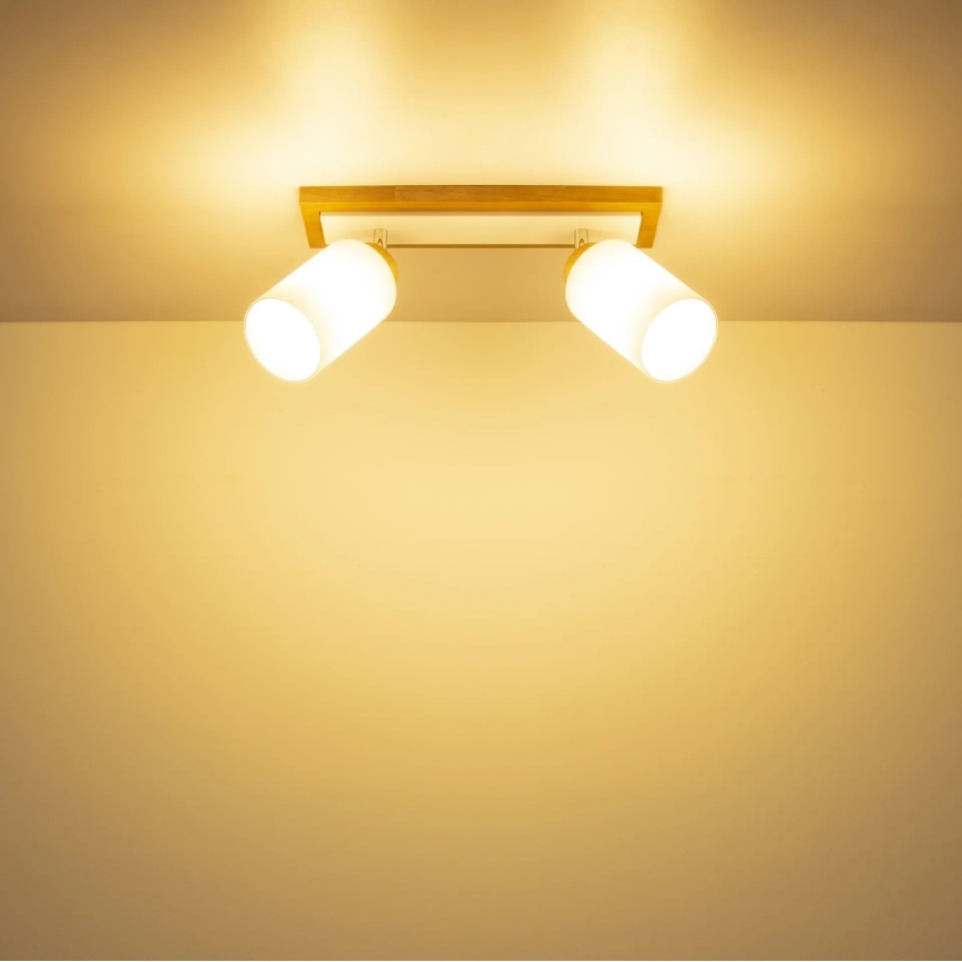 Globo - Candeeiro com focos 2xE27/60W/230V carvalho/branco