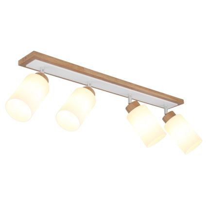 Globo - Candeeiro de focos 4xE27/60W/230V carvalho/branco