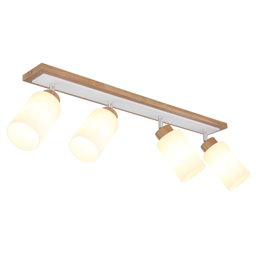 Globo - Candeeiro de focos 4xE27/60W/230V carvalho/branco