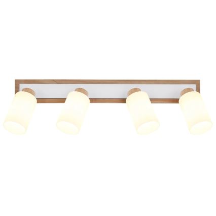 Globo - Candeeiro de focos 4xE27/60W/230V carvalho/branco