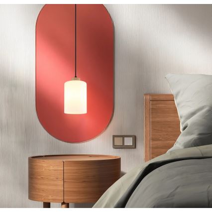 Globo - Lustre suspenso com cabo 1xE27/60W/230V carvalho/branco
