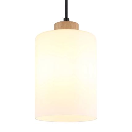 Globo - Lustre suspenso com cabo 1xE27/60W/230V carvalho/branco