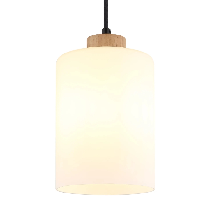 Globo - Lustre suspenso com cabo 1xE27/60W/230V carvalho/branco